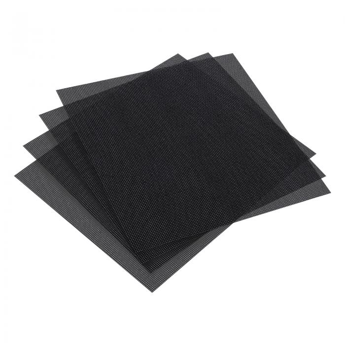 PATIKIL 11カウント クロスステッチクロス 25 x 25cm 4枚 刺繍 コットン 生地 DIY 針仕事用 ブラック