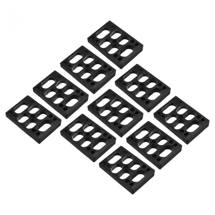 PATIKIL スケートボードライザーパッド 10個入り PU製 3x2" スケートボードトラッ ク用 角度付きウェッジショックパッド 黒