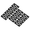 PATIKIL 1/2"(12mm) スケートボードライザーパッド 10個セット プラスチック製 スケートボードライザーパッド 角度付きウェッジショックパッド スケートボードトラッ ク用 黒