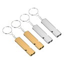 PATIKIL 緊急用ホイッスル 4個セット 大音量アルミキーチェーンホイッスル アウトドア安全サバイバルホイッスル キャンプ ハイキング用 ゴー ルド シルバ...