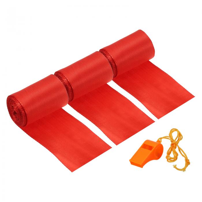 PATIKIL 仕上げラインサテンリボン 9.8フィート x 2インチ 3パック ポリエステルファブリックテープ 屋外競技スプリントランニングレーススポーツ用ホイッスル付き(4)