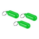 PATIKIL フローティングキーホルダー 3個セット プラスチック製キーフロート サーフィン 釣り マリン セーリング用 浮力キーリング 緑