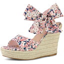 Allegra K ウェッジサンダル 花柄 プラットフォーム ウェッジヒール レディース ホワイト 25.5 cm