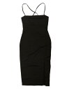 Allegra K スパゲッティストラップドレス ノースリーブ スプリット ボディコン パーティードレス レディース ブラック L