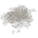 スモールネジアイピン フック ミニアイレットネジ 4x8x1 mm セルフタッピングねじ ジュエリー製作 パーツDIYクラフト用 ブライトシルバー 300個
