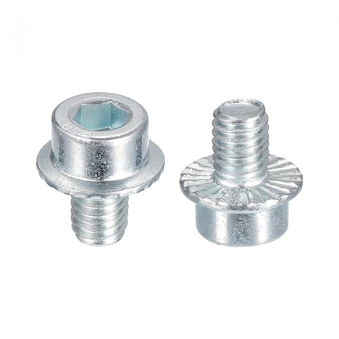 フランジ六角穴付きボルト M6x8 mm 8.8グレード 炭素鋼 六角穴付き鋸歯状 フランジボルト機械ネジ 50個