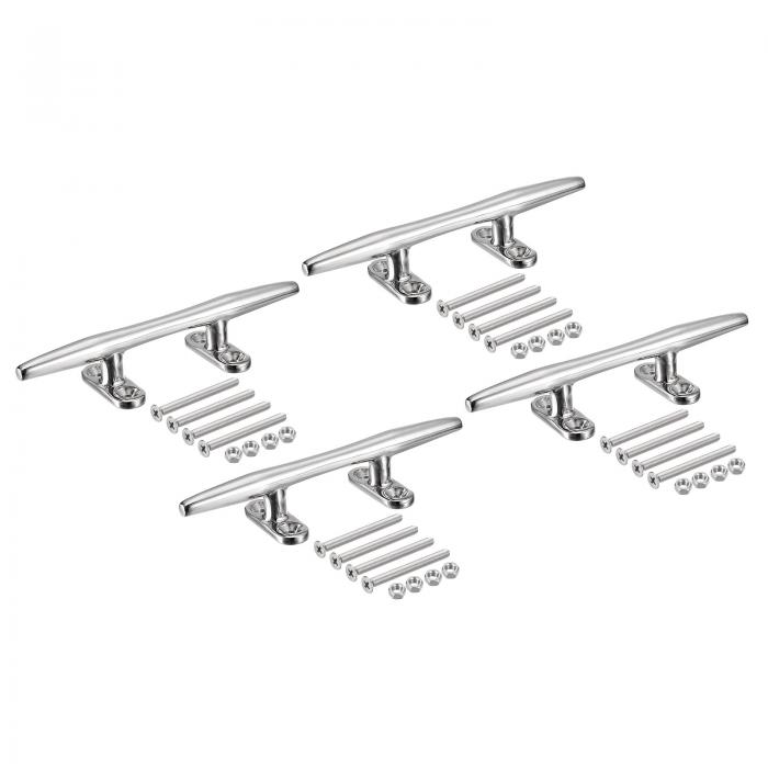 ボートクリート オープンベース 316ステンレスボートスチールドッククリート 係留アクセサリー 取り付けネジ付き 200 mm 4個