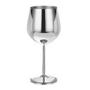 割れないステム付きシャンパングラス 500ml/18 OZ赤ワイングラス 金属ステム付き割れないシャンパンフルート 結婚式 パーティー ギフト用 シルバー