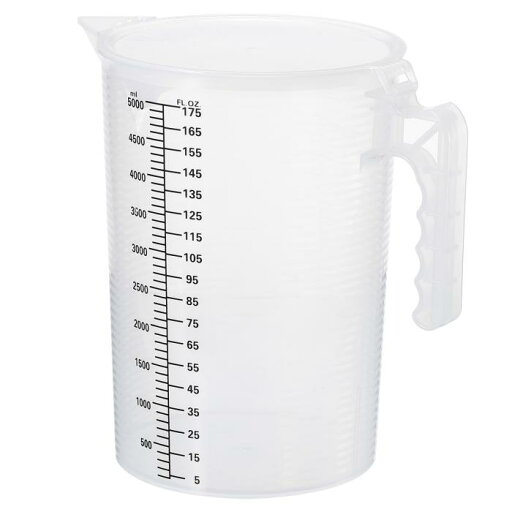 PATIKIL 目盛付きビーカー 5000ml PP プラスチック 液体計量カップ 両面ブラック目盛り ハンドル蓋と注ぎ口付き ラボ キッチン 家庭用 PATIKIL 目盛付きビーカー 5000ml PP プラスチック 液体計量カップ 両面ブラック目盛り ハンドル蓋と注ぎ口付き ラボ キッチン 家庭用
