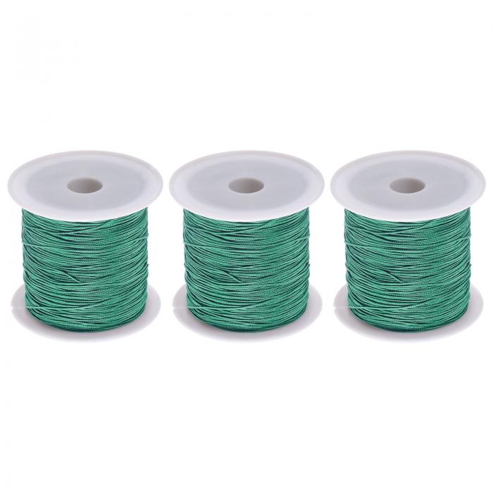 3巻 ナイロン ビーズ糸 結び紐 0.6mm 50ヤード 編組 ナイロン製のクラフト サテン紐 ブレスレット ネッ..
