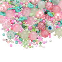 PATIKIL 2-8mm アソーテッド グラス レジン ビーズ クラックド グラベル ラウンド ビーズ スモール ヨーロピアン スペーサー シード ビーズ ミ...