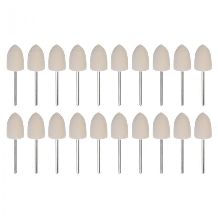 羊毛フェルト取り付けマンドレルポイント 円錐形 研磨ビット バリフェルト 研磨バフホイール 回転工具用 20個入り 12 mmヘッド 2.35 mmシャンク