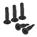 板金ネジ #10 x 19 mm ブラック酸化物 410ステンレス鋼 フラットヘッドプラスドライブセルフドリルネジ 50個(4)