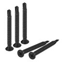 板金ネジ #10 x 50 mm ブラック酸化物 410ステンレス鋼 フラットヘッドドライブセルフドリルネジ 100個