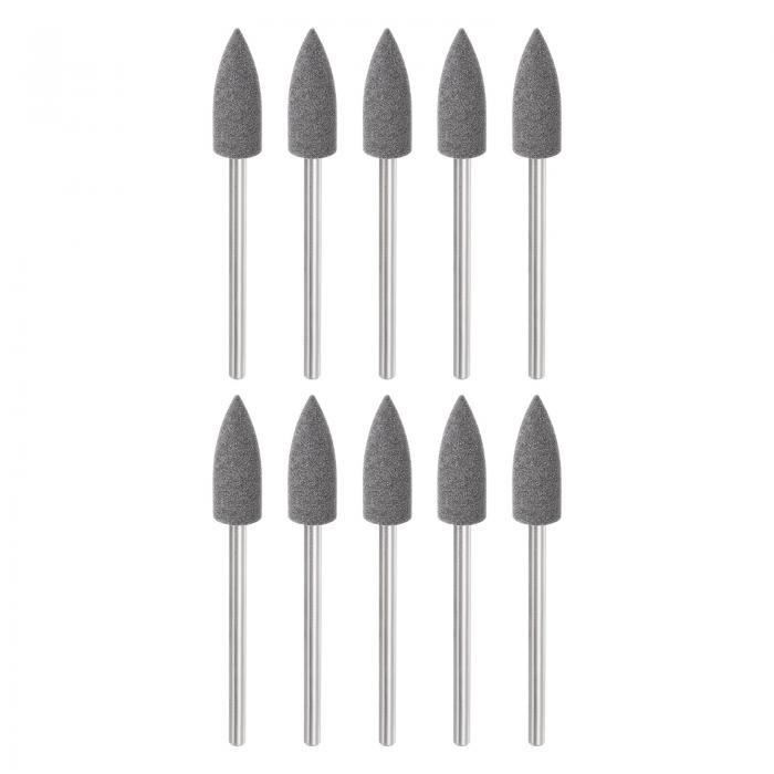 ゴム研磨ビット シリコンバフホイール付き研削ヘッド 電動グラインダー回転工具用 テーパー形状 10個入り 120グリット 6 mm直径(4)