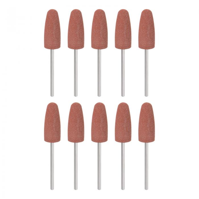 ゴム研磨ビット シリコンバフホイール付き研削ヘッド 電動グラインダー回転工具用 コーン形状 10個入り..