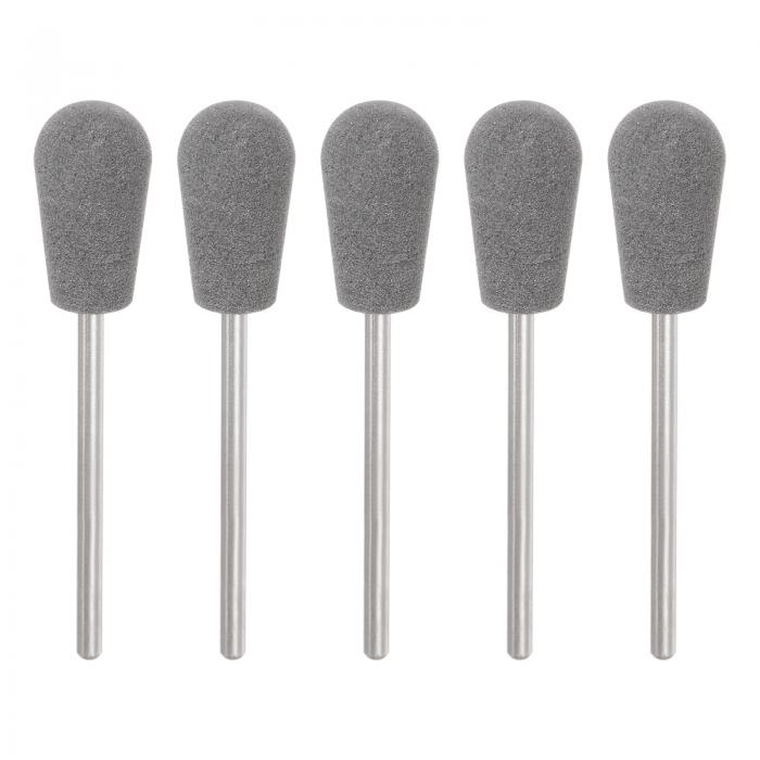 ゴム研磨ビット シリコンバフホイール付き研削ヘッド 電動グラインダー回転工具用 ラウンド形状 5個入り 120グリット 10 mm直径(4)