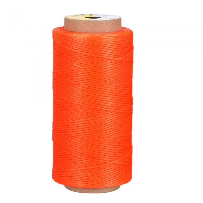 レザーミシン糸 186ヤード 210D / 1mm ポリエステルワックスコード 手縫い用 オレンジ-レッド