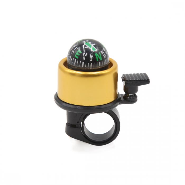 自転車ベル 金色調 スポーツ バイク 自転車ベルサウンド コンパス 22mm ハンドルバー 安全アラーム ホ..