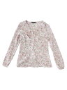 Allegra K ペプラム トップス 花柄 クロス フリルVネック ラップ カシュクール ブラウス レディース ピンクレッド S