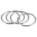 溶接Oリング 丸型Oリング ストラップ付き 50 x 3mm ステンレススチール シルバートーン 4個入り