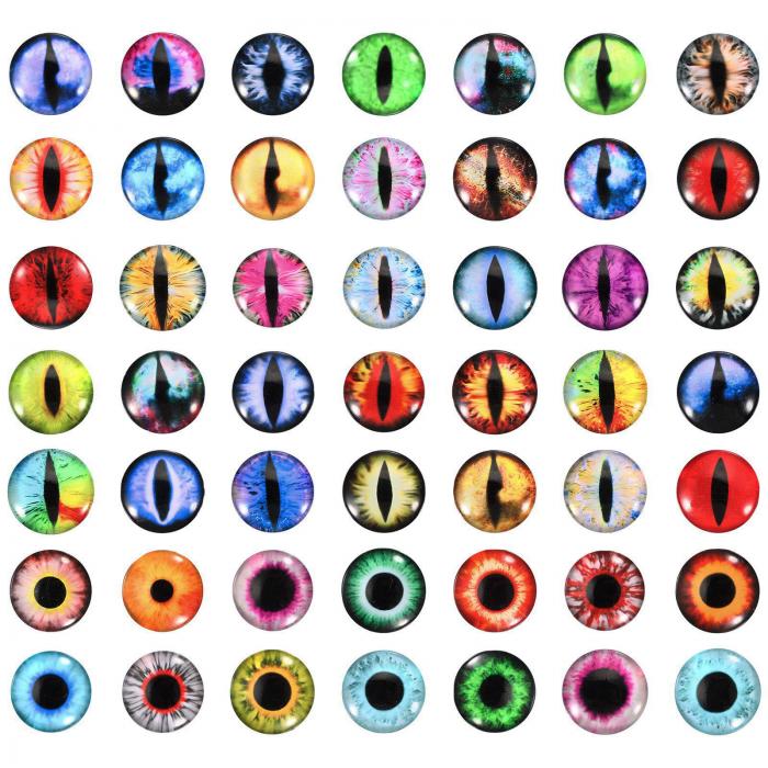 PATIKIL 20mmドラゴンアイ 100個の丸いガラスの目 動物のかぎ針編みの目 粘土人形作り クラフトDIY ジ..