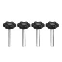 クランプつまみ スターノブ クランプねじノブ M8 x 50mm プラスチック メタル 4個入り
