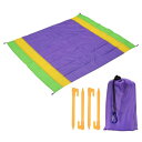 PATIKIL 150 x 145cm ピクニックマット ピクニックシート キャンプマット 防水 旅行用 ハイキング用 イェロー パープル