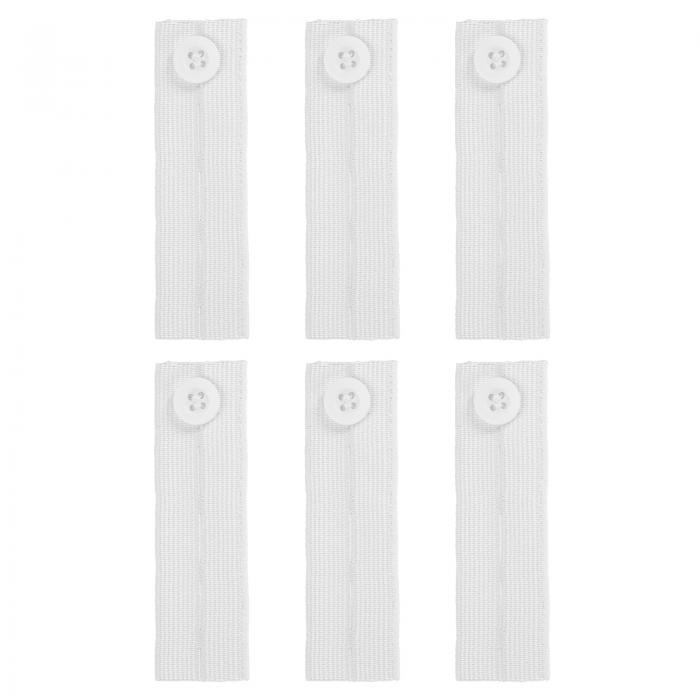 6個 エラスティックパンツウエストエクステンダー 女性用メンズパンツジーンズ用 調整可能なボタンエクステンダー(ホワイト 3.3x1インチ)