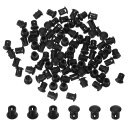 PATIKIL 5 mm/1/4インチ プラスチックホールプラグ、100個パック フラッシュタイプ ラウンドプラグ スナップインホールパネルチューブ キッチンキャビネット家具 フェンスポスト パイプインサートエンドキャップ、黒