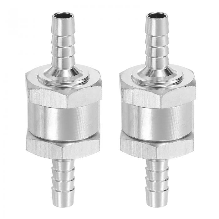 2個入り 6mm (1/4") 燃料チェックバルブ ノンリターン ワンウェイ チェックバルブ アルミニウム合金 コ..