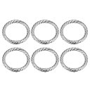 財布ストラップリング 42mm 金属Oリング ラウンドスプリング スナップバックル バッグクラフトキーホルダー DIYアクセサリー フッククリップ用 シルバート...