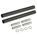 ねじ付き延長ロッドキット ネジ 150mm カップリングナット 丸型スリーブコネクタ ねじパイプ六角ナット付き ブラック 2セット入り