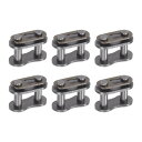 チェーンリンクローラー エンドコネクター カーボンスチール製 スプリットリンク 08Bチェーン用 ピッチ12.7mm 6個入