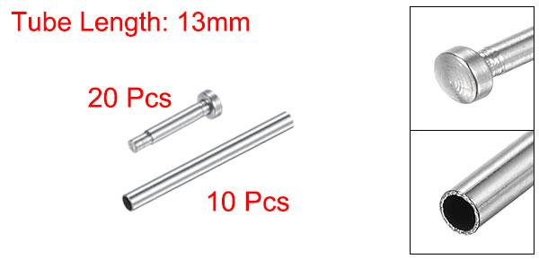 チューブフリクションピン 時計ベルトプレッシャーバーピン 13x1mm ステンレス鋼 リベットエンド付き バンドクラスプバックル 10個入り 2