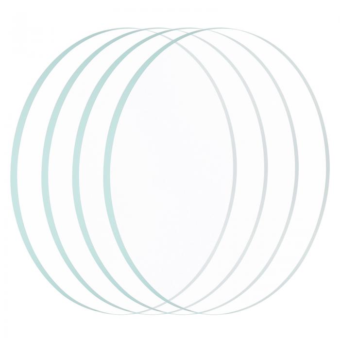 PATIKIL 2.05" 直径 LED レンズ 4 個 ポリッシュエッジ フラッシュライト 交換用パーツ ガラス レンズ ..