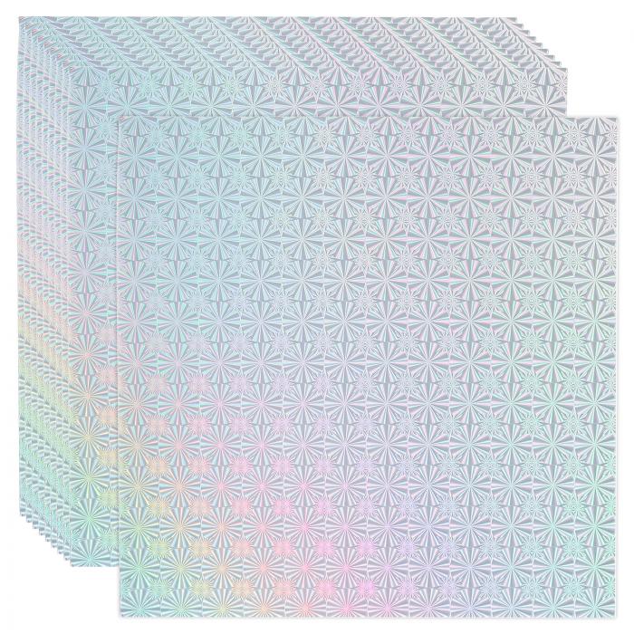 PATIKIL 12"×12" ホログラフィックカードストック 10枚入り メタリックな虹色 ミラーペーパーフォイル..