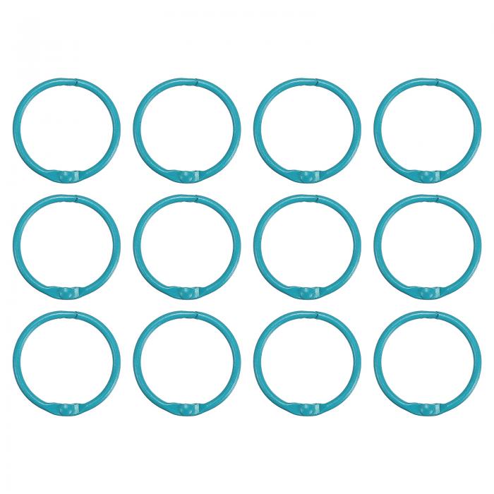 PATIKIL 30 mm ルーズリーフバインダーリング 12個 2.2 mm メタルフラッシュカード 製本リング キーホ..