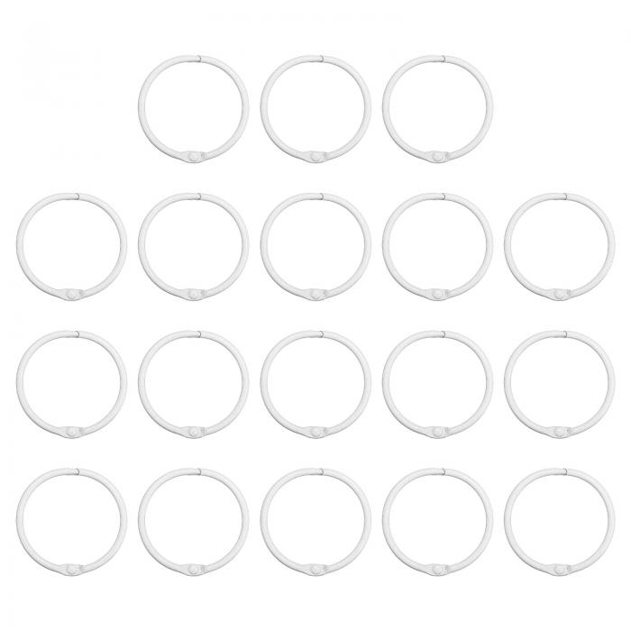 PATIKIL 45 mm ルーズリーフバインダーリング 18個 3 mm メタルフラッシュカード 製本リング キーホル..