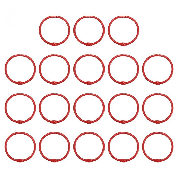 PATIKIL 45 mm ルーズリーフバインダーリング 18個 3 mm メタルフラッシュカード 製本リング キーホル..