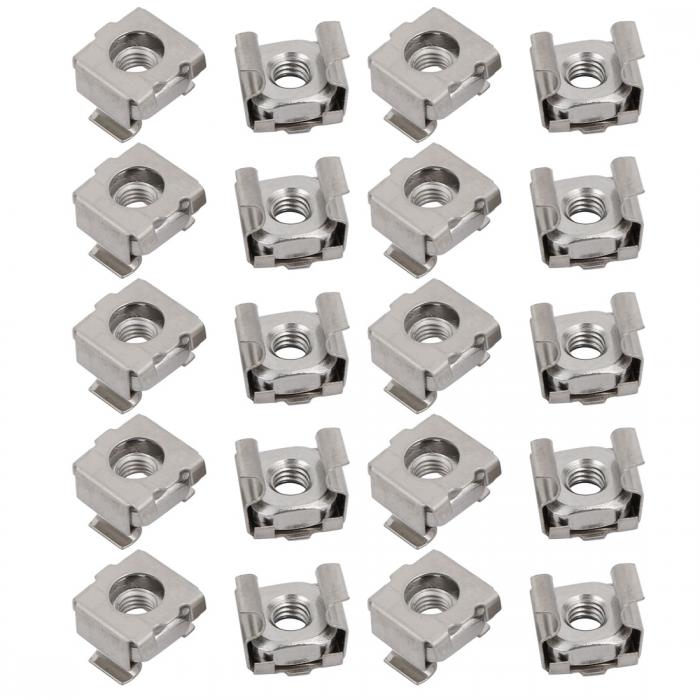 ケージナット キャプティブナット フローティングナット M5 炭素鋼 亜鉛メッキ 20個入り 真鍮トーン