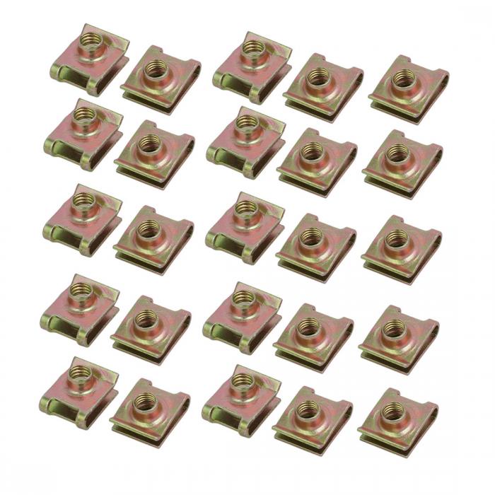 Uナット スピードファスナー 65Mnスプリングスチール M6 18mm x 14mm 25個入り