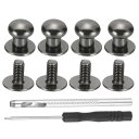 PATIKIL 8.5x8x6mm 洋服用 30セット メタルボタン パンチ&ドライバースクリューキット フラットヘッドリベットスクリュー DIYレザーバ レル...