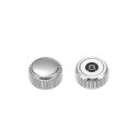 6 mm時計クラウン部品 フラットヘッド 短ステム ステンレス製 時計リペア用 内径2 mm シルバートーン 2個入り