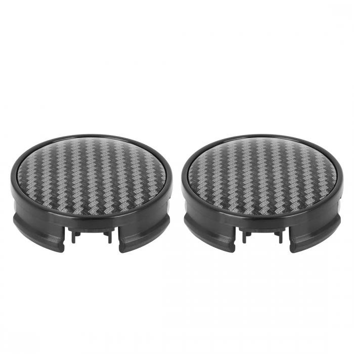 X AUTOHAUX ハブキャップ ホイールセンターキャップ 汎用 ホイールキャップ 互換性 錆防止 サビ防止のため 外径62mm 4クリップ カーボンファイバーパターンステッカー付き 黒 2個