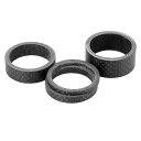 X AUTOHAUX ヘッドセットスペーサー 3 5 10 15 mm カーボンファイバーハンドルバーステムスペーサー 適合28.6 mmステム MTBマウンテンロードバイク自転車サイクリング用 マットブラック 4個(4)