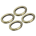 財布ストラップリング 金属 楕円形 スプリングバックル ハードウェア バッグ クラフト DIY アクセサリー フック クリップ用 長さ38mm ブロンズ 4個