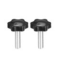 Clamping Screw Knob , 38mm Dia Plum Hex Shaped Grips Star Knob M10 × 45mm Male T...