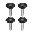 クランプつまみ ノブグリップ クランプねじノブ M8 x 20mm プラスチック メタル 4個入り