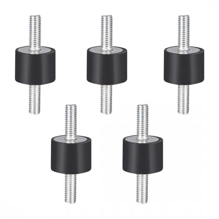 ゴム製振動マウント ゴム製 ブラック エアコンプレッサーボビンアイソレータダンパー D20 x H15 M6 x 1..